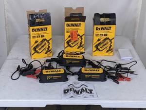 lot 236 image: Set of 3 Dewalt Professional 2 Amp Automotive Battery Chargers and Maintainers