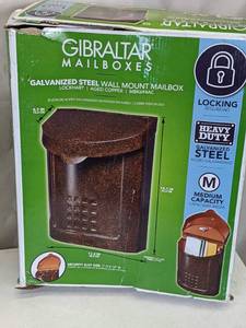 lot 259 image: Gibraltar Mailboxes Lockhart Medium Wall Mount Mailbox - Aged Copper
