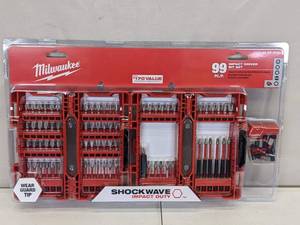 lot 276 image: New Milwaukee Impact Driver Bit Set (99 Pieces)
