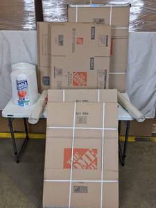 lot 294 image: Shipping Supplies Pratt Retail Specialties Clear Perforated Bubble Cushion Wrap (2-Pack),  Pratt Retail Specialties 100% Recycled Packing Paper (70 Sheets), HDX Heavy Duty Shipping Packaging Tape and Shipping Boxes
