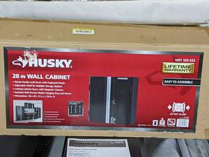 lot 280 image: Husky Ready-to-Assemble 24-Gauge Steel Wall Mounted Garage Cabinet in Black