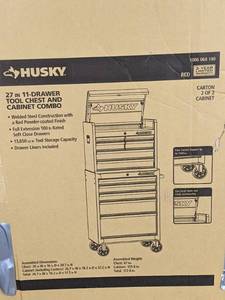 lot 284 image: Husky 27 in. W x 18 in. D Standard Duty Drawer Tool Chest
