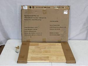 lot 302 image: Husky 24 in. Solid Wood Work Surface for Regular Duty Welded Steel Garage Base Cabinets