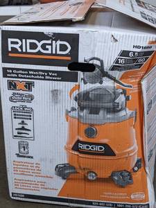 lot 318 image: RIDGID 16 Gal. 6.5-Peak HP NXT WetDry Shop Vacuum with Detachable Blower, Filter, Hose and Accessories