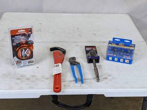 lot 333 image: Assortment of Hand Tools and Accessories from Ryobi, Crescent, Husky, and Swanson