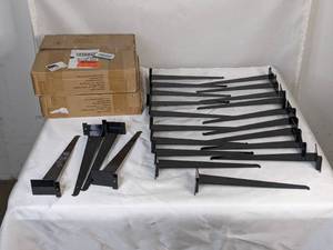lot 69 image: Set of 48 Black Wall Shelf 12 Brackets From Only Garment Racks