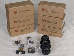 lot 64 image: Copper Creek Colonial Black Passage HallCloset Door Knob (QTY 6)