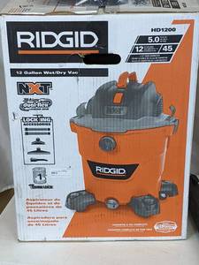 lot 314 image: RIDGID 12 Gal. 5.0-Peak HP NXT WetDry Shop Vacuum with Filter, Hose and Accessories