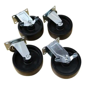 lot 325 image: Husky 5 in. Black PP Caster Kit for Ready-to-Assemble Steel Garage Base Cabinets