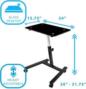 lot 32 image: Seville Classics Adjustable Mobile Laptop CartDesk, Black