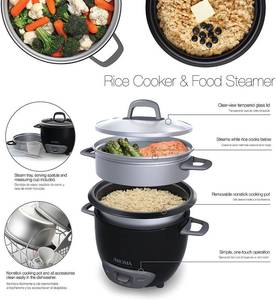 lot 35 image: Aroma Housewares 6-Cup Pot-Style Rice Cooker and Food Steamer