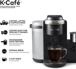 lot 71 image: Keurig K-Cafe Single-Serve K-Cup Coffee Maker, Latte Maker and Cappuccino Maker, Charcoal