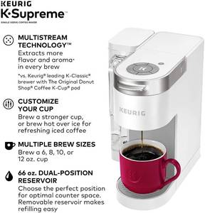 lot 79 image: Keurig K-Supreme Coffee Maker, Single Serve K-Cup Pod Coffee Brewer, With MultiStream Technology