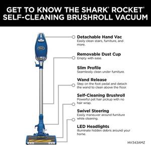 lot 84 image: Shark Rocket Corded Stick Vacuum with Self-Cleaning Brushroll