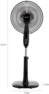 lot 87 image: Amazon Basics 16 Oscillating Dual Blade Pedestal Fan wRemote