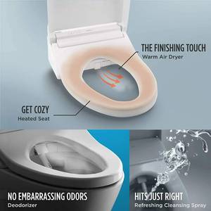 lot 8 image: TOTO SW3084#01 WASHLET C5 Electronic Bidet Elongated Toilet Seat wPREMIST, EWATER Wand Cleaning