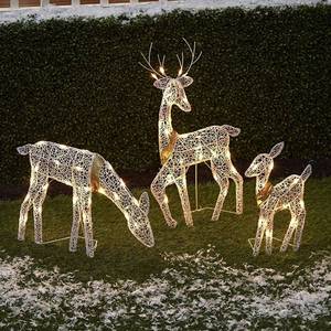 lot 55 image: Outdoor LED White Light Reindeer Family
