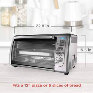 lot 93 image: Black & Decker Countertop Convection Toaster Oven, Silver, CTO6335S
