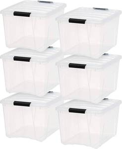 lot 155 image: 9 Clear Storage Containers with Latching Lids