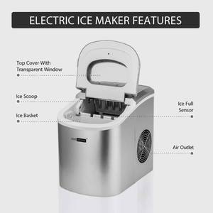 lot 148 image: VIVOHOME Electric Portable Compact Countertop Automatic Ice Cube Maker Machine wHand Scoop & Self Cleaning Function, Silver