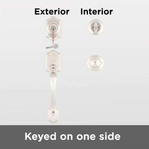 lot 130 image: Kwikset Handleset Featuring SmartKey in Satin Nickel