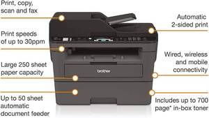 lot 160 image: Brother Monochrome Laser Printer, Compact All-In One Printer,