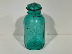 lot 67 image: Vintage Ball Ideal Blue Glass Canning Jar