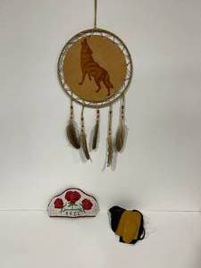lot 8 image: Dreamcatcher, Beaded Headdress, Baby Moccasin Kit