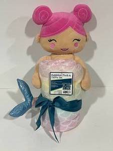 lot 9 image: Plush Mermaid and Throw Set