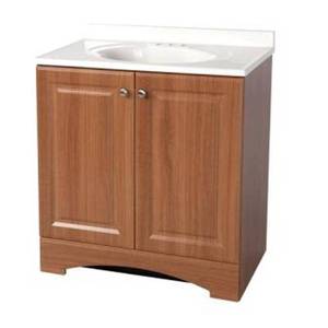 lot 311 image: Glacier Bay 30 in. Vanity in Golden Pecan Model GB30P2-WA (No Top, scratch & Dent)