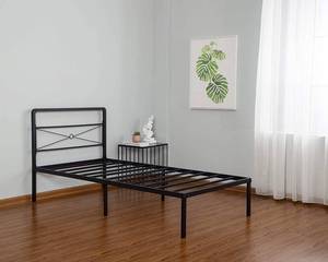 lot 320 image: Zizin Twin Size Heavy Duty Metal Bed Frame with Headboard