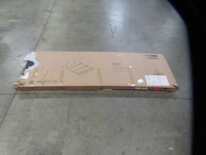 lot 362 image: Desert Fields Janford King Size Black Faux Leather Upholstered Bed Model 4156049 (Small Tear See Photos)
