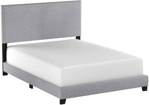 lot 378 image: Crown Mark Erin Full Size Upholstered Bed Model 5271GY-Q-NH