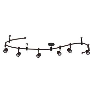 lot 391 image: Cresswell 8 ft. 6-Light Oil Rubbed Bronze Integrated LED Flex Track Lighting Kit Model BM1267-01