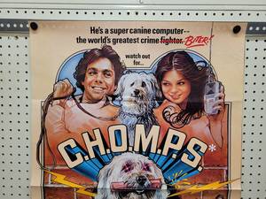 lot 1468 image: 1979 C.H.O.M.P.S. Movie Poster - 25 x 39 - Looks like an Original that someone trimmed the white border and the credits off
