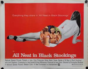 lot 1352 image: 1969 All Neat in Black Stockings Original Half-Sheet Movie Poster - Vintage Sexploitation Film - 22 x 28 - Rolled