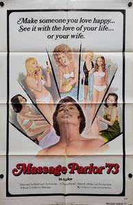 lot 1356 image: 1973 The Massage Parlor 73 Original One-Sheet Movie Poster - Vintage Sexploitation Film - 27 x 41 - Folded