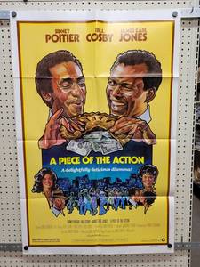 lot 1370 image: 1977 Bill Cosby, Sidney Poitier, James Earl Jones A Piece of the Action Original One-Sheet Movie Poster - 27 x 41 - Folded