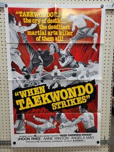 lot 1372 image: 1973 Kung Fu Film When Taekwondo Strikes Original One-Sheet Movie Poster - 27 x 41 - Folded