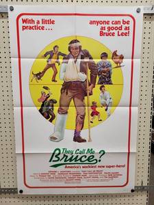 lot 1374 image: 1982 Bruceploitation Film They Call me Bruce Original One-Sheet Movie Poster - 27 x 41 - Folded