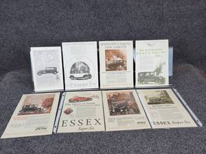 lot 1386 image: (8) Original 1920s Automobile Magazine Ads - Ford, Essex, Dodge, Fisher - Most are around 8 x 10