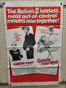 lot 1407 image: 1977 National Lampoons Kentucky Fried Movie and Rabbit Test Dual Original One-Sheet Movie Poster - 27 x 41 - Folded