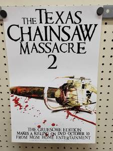 lot 1436 image: Texas Chainsaw Massacre 2 Horror Movie Mini Poster - 12 x 18