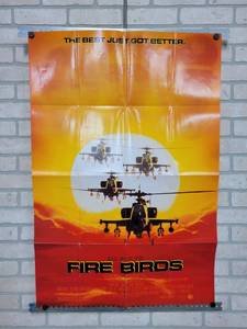 lot 1448 image: 1990 Nicolas Cage, Tommy Lee Jones, Sean Young Fire Birds Original One-Sheet Double Sided Movie Poster  - 27 x 40 - Folded