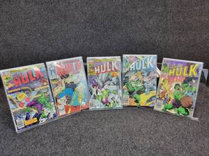 lot 1453 image: (9) 40 - 75 Marvel The Incredible Hulk Comic Books - Sleeved w 2 per Sleeve
