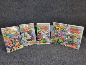 lot 1454 image: (9) 30 & 35 Marvel Howard the Duck Comic Books - Sleeved w 2 per Sleeve