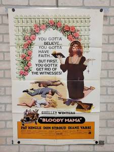 lot 1490 image: 1970 Shelley Winters, Robert DeNiro Bloody Mama Original One-Sheet Movie Poster - 27 x 41