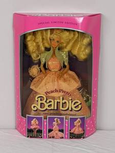 lot 27 image: New Vintage Mattel 1989 Special Limited Edition Peach Pretty Barbie Doll #4870
