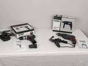 lot 57 image: Norge Hammer Drill and Single Speed Drill