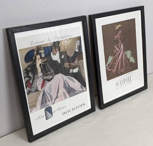 lot 64 image: Framed Wall Art Soir De Paris by Bourjois and Scandale Elegance